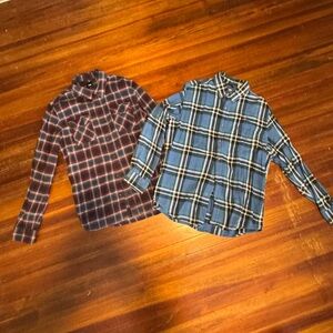 Plaid Men’s Shirts - Blue and Red